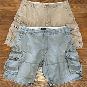 Ralph Lauren Polo Cargo Shorts Men’s 42 Gray/Tan Classic Chinos Bundle (2)